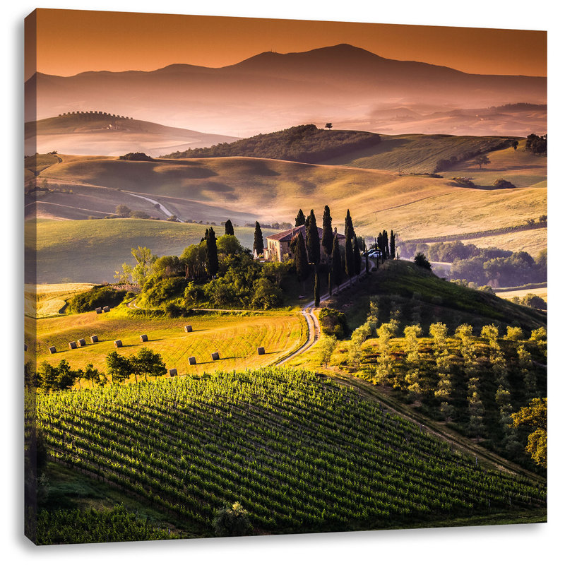 East Urban Home Leinwandbild Wunderschöne Toskana Landschaft | Wayfair.de